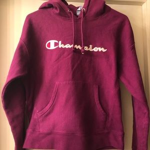 Purple champion reverse weave hoodie women’s M